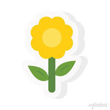Flower Sticker And Flat Style Icon