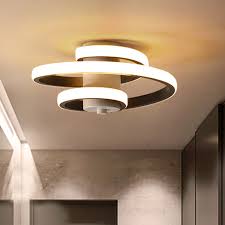 Spiral Ceiling Mounted Light Contemporary Acrylic White Black White Led Flush Mount Lighting In Warm White 3 Color Light Takeluckhome Com