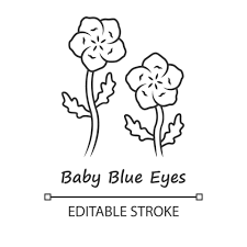 baby blue eyes linear icon thin line