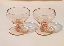 Vintage Pink Glass Dessert Cups