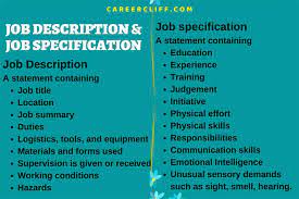 job description and job specification