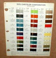1970 Dupont Chrysler Paint Chips Page