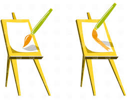 Easel And Paintbrush Vector Illustration Of Objects Good 4573