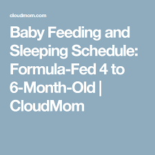 Baby Feeding And Sleeping Schedule Formula Fed 4 To 6 Month