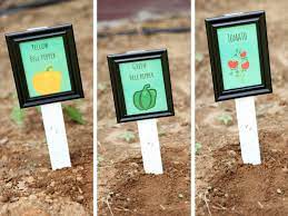 Garden Markers Using Picture Frames