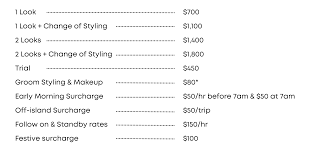 bridal makeup artists pricing