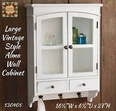 Alma White Wood Wall Cabinet Glass In
