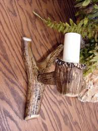 Real Elk Antler Candle Wall Sconce