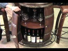 Vintage Oak Wine Barrel Bistro Table