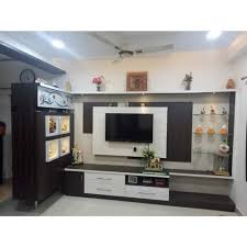 Brown L Shaped Tv Wall Unit For Home