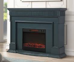 Blue Electric Fireplace On