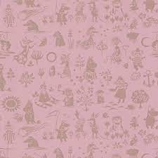 sandudd moomin pink novelty wallpaper