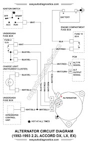 Typical alternator wiring diagram an alternator is a three. Part 1 1992 1993 2 2l Honda Accord Alternator Circuit Wiring Diagram