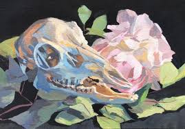 Gouache is more opaque than watercolor paint. Deer Skull With Peony Original Gouache Painting Heather S Fine Art
