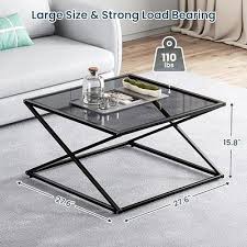 Glass Coffee Table 27 6 Modern Small
