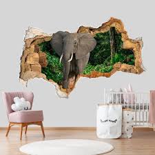 Elephant Wall Decal Hole In Wall Decor