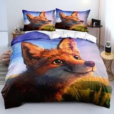 3d Cute Bay Fox Bedding Set Ab Double
