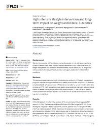 Pdf High Intensity Lifestyle Intervention And Long Term