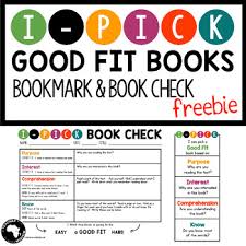 Freebie I Pick Good Fit Books Bookmark And Book Check