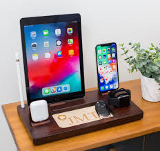mens wood iphone charging station