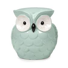 Hoot Owl Aqua Garden Stool Whimsical
