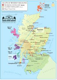 Map Of Scotch Whisky Regions Distillery Locations