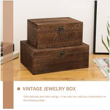wooden retro jewelry box small trinket