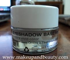 nyx eyeshadow base in white indian