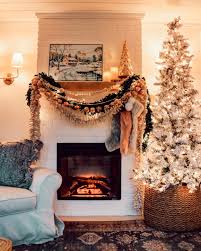 christmas fireplace mantle and our