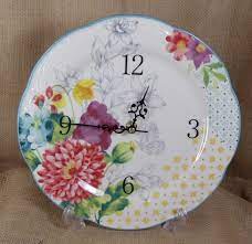 Kitchen Plate Clock Blooming