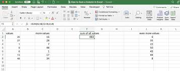 how to sum a column in excel 6 easy