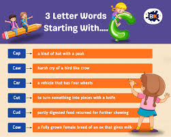 3 letter words starting with c to