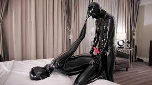 Latex suit bitch takes dick inside of tight love hole 
