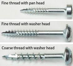 Use Fine Thread Screws For Hardwoods Use Coarse Thread