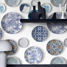 Painted Plates Kitchen Wallpaper