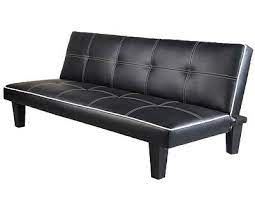 single faux leather sofa bed in black 3
