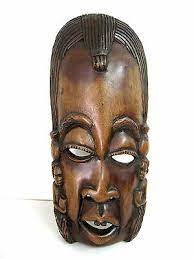 tribal wood crafted mask wall art decor