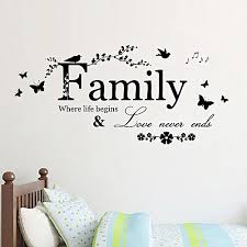 Family Letter Quote Removable Vinyl Decal Art Mural Home Decor Wall Stickers Black
