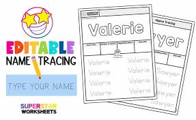 name tracing worksheets superstar