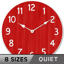 Organic Red Wall Clock Large Wall Clock