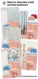 decorate a pink and blue tile bathroom