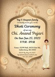dhoti ceremony invitations canva template