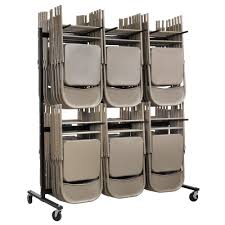 2 tier steel folding chair cart