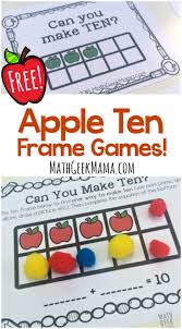 apple themed ten frame games to make