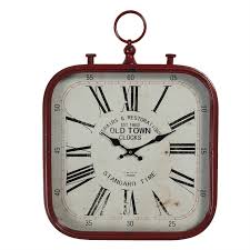 1 Aa Red Rectangle Hanging Clock