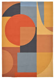 a modern rug with a geometric pattern