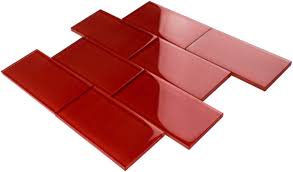 Ruby Red 3x6 Red Glass Tile Mosaic