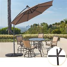 Tan Banana Hanging Patio Umbrella Crank