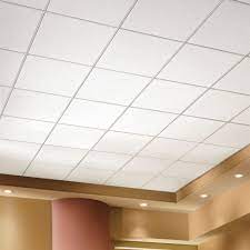 white mineral fiber grid ceiling for