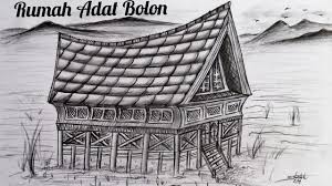 Rumah adat bali terlihat sangat cantik dengan gaya bangunannya yang beragam. Cara Menggambar Rumah Adat Sumatra Utara Dengan Mudah Drawing Craft Art Youtube
